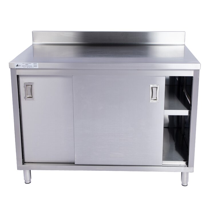 Stainless steel deals enclosed work table